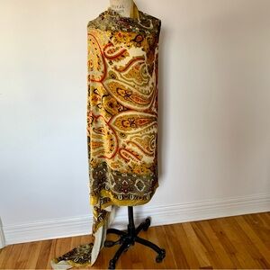 Burnout Velvet Paisley Shawl